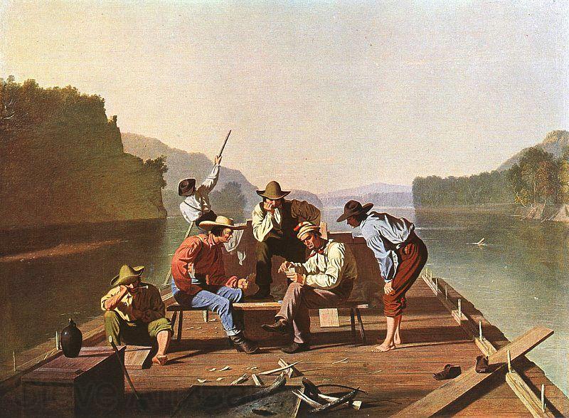 Bingham, George Caleb Raftsmen Playing Cards Spain oil painting art